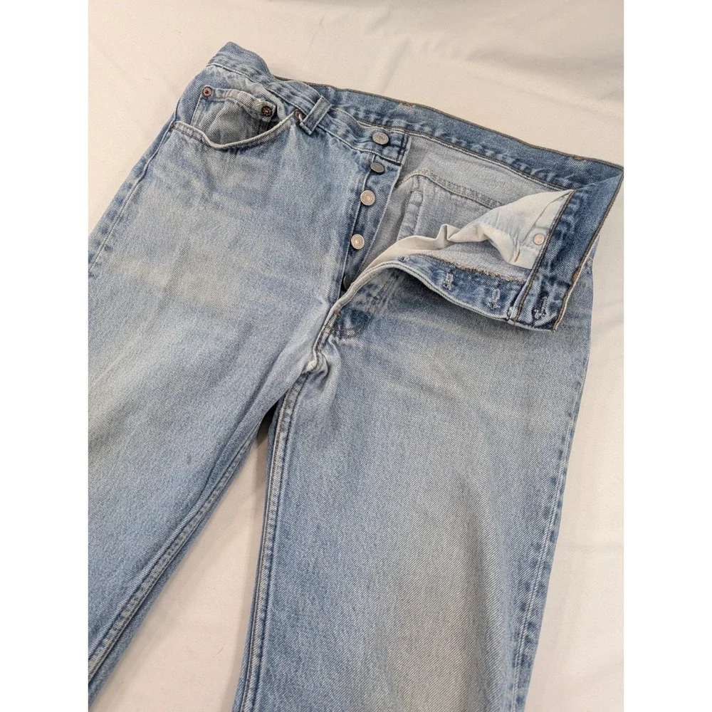 VTG Levi's 501xx Jeans Made in USA April 1991 Light Wash Blue 32x31 (34*34 Tag